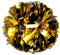 Hooshing 2 Stück Pompons Cheerleading Gold und Schwarz Metallic mit Schlagstock Griff für Cheerleader Sport Dance Team Spirit Party Kinder Erwachsene