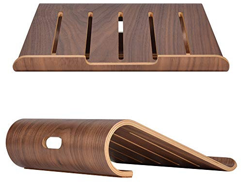 Holz-Notebook-Heizkörper-Ständer, Universal-Schreibtisch-Regal aus Holz, Laptop-Halterung für MacBook iPad Air Pro Mini Retina und andere Tablets und Laptops walnuss