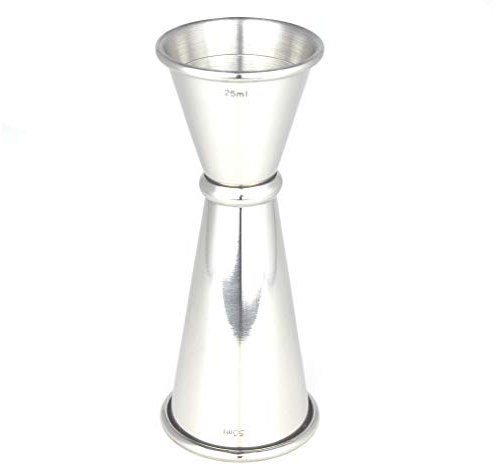Doseur Cocktail et Alcool 25/50ml Jigger Professionnel Acier Inoxydable Argent (4 Couleurs Disponibles)