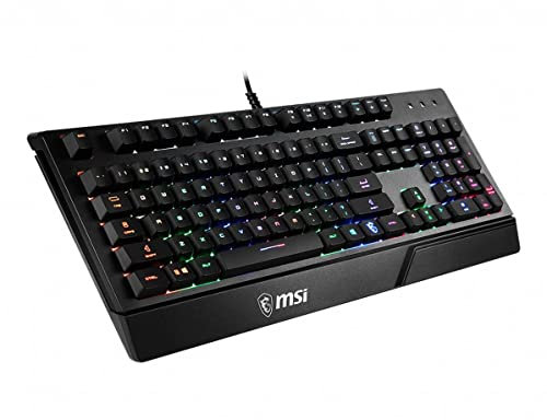 MSI VIGOR GK20 FR Clavier gaming méca-membrane, AZERTY, rétroéclairage RGB, touches de raccourcis, résistant aux projections de liquide