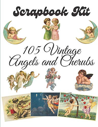 Scrapbook kit - 105 Vintage Angels and Cherubs: Ephemera Elements for Decoupage, Notebooks, Journaling or Scrapbooks. Angel Scraps and Cards.