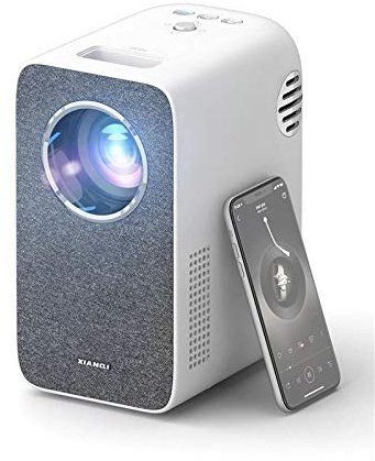 ChengBeautiful Mini Projector HD Projector 3500Lumen Multiscreen WiFi Mini Projetor Home Cinema 3D Smart Phone for 1080P Video Beamer Home Theater Projector (Color : White, Size : 184x130x233mm)