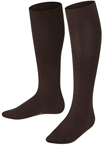 FALKE Unisex Kinder Kniestrümpfe Family K Kh nachhaltige Baumwolle lang einfarbig 1 Paar, Braun Dark Brown 5230, 39-42