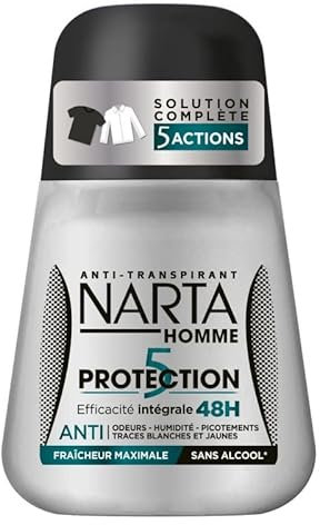 NARTA - Deodorant für Herren, Schutz, 5 50 ml, 4 Stück