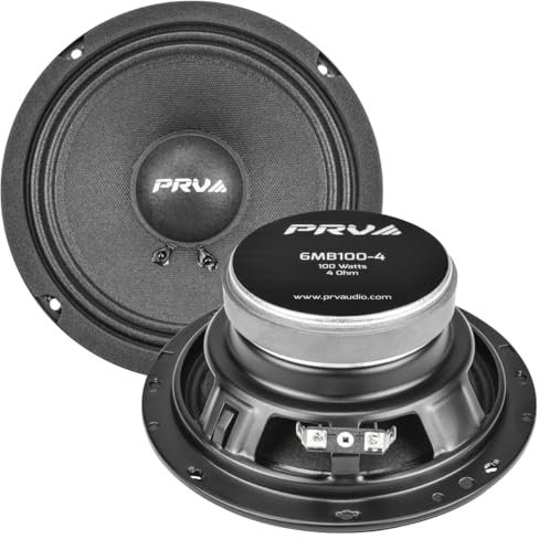 PRV AUDIO 6.5 Inch Car Speakers 200 Watts 4 Ohm, 6MB100-4 Factory Replacement Car Door Speakers (Pair) Shallow Profile