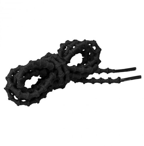 CORD ON - Lacci tecnici rotondi elastici per le scarpe da ginnastica Xtenex, senza bisogno di legare, regolabili. Unisex. Dimensione 3,1 mm x 7mm - 1 paio (Nero, 125 cm)