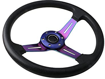 iSpchen Auto Racing Lenkrad 14 Zoll ABS Sport Lenkrad Universal Rennlenkrad Drift Racing Rally/Drift/Race/Drifting Lenkrad für Auto Lenkrad Rennsport Modifikationsteile