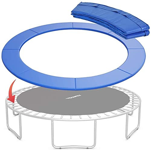 CZCZ Universal Trampolin Sicherheitspolster, 5-16 Fuß Rund Trampolin Ersatzfedern Schutzpolster Wasserabweisende Bequeme Federabdeckung,Blue-16ft