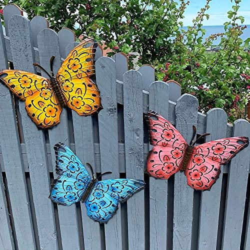 SDMAX Big Size Outdoor Garden Large Metal Butterfly, Indoor &Outdoor Décor, Wall Art, Metal Wall Sculptures for Home Garden Patio Yard Fence Porch Tree Decoration