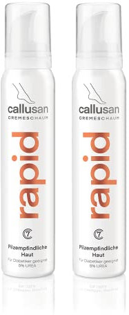 Callusan Fußpflege Cremeschaum Rapid 2x 125 ml - Fußpilz Pflegeschaum - Feuchtigkeitspflege mit 5% Urea für zu Hautpilz neigende Haut