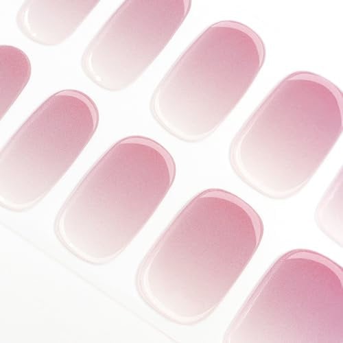 DANNI & TONI 28 Stickers Tafly Ombre Semi Cured Nail Wraps Soft Self-Adhesive Gel Nail Stickers(Aglaia),Salon-Quality Gel Nail Polish Strips Manicure Stickers Set
