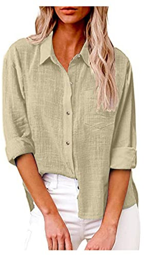 Chemisier Femme Grande Taille Boutons De Chemise Nacre Tee Shirt Femme Enceinte Rigolo Tee Shirt Manches Longues Sport Top Ample Femme Top Sport Femme Top Femme Élégant Blanc Blouse Manche