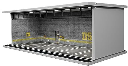Perfeclan 1/64 Scenery Diorama Parking Lot, Model Car Display Case per Collezionisti di Modelli, Grigio