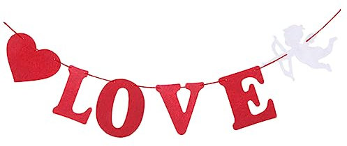 jojofuny 2 5 Banner Hochzeitstag Wimpelkette mit Kleinem Engel Amor für Die Tag-dekoration