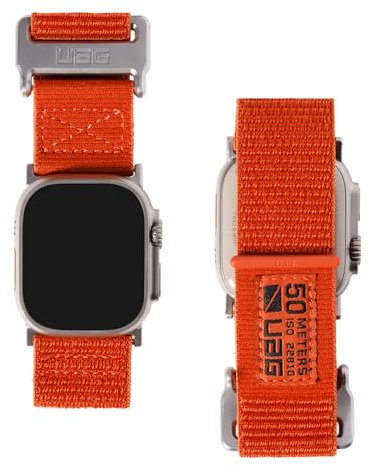 URBAN ARMOR GEAR UAG [Limited Edition] Compatible with Apple Watch Band 49/46/45/44mm iWatch Series Ultra 3/Ultra 2/Ultra/4-11/SE3/SE2/SE Adjustable Loop Rugged Replacement Watch Strap, Active Rust