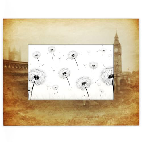 Yzrwebo Retro Westminster Bridge Bilderrahmen, 12,7 x 17,8 cm, Big Ben Bilderrahmen, horizontal, Tischdisplay oder Wandmontage, Holz-Bilderrahmen für Fotos, Geschenk, Heimbüro-Dekor