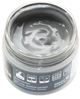 Leder-Balsam, Lederreparaturcreme für Taschenlöcher, Kratzer, Autositze, Grau, 4,8 x 4 cm
