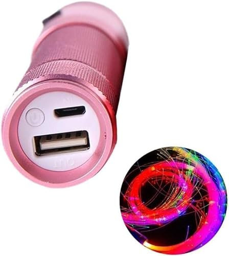 Fouet de Danse à Fibre Optique LED Rechargeable par USB – 10 Couleurs et 50 Effets de lumière, Parfait pour Les événements de Performance. (Couleur : Bleu, Taille : USB)