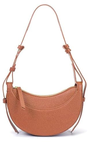 HTQFDC Leder Halbmond Tasche für Frauen Umhängetasche, Satteltasche Trendy Crossbody Tasche Geldbörse Casual Dumpling Hobo Handtasche