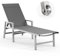 Vexwalx Aluminium-Terrassen-Lounge-Sessel für den Außenbereich, Chaiselongue mit Rollen und Armlehnen, 5 verstellbare Rückenlehne, Pool-Lounge-Stühle für Pool, Strand, Terrasse, Deck, Hof, Dunkelgrau