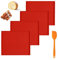 FRTAOOP Silicone Dehydrator Sheets, 4 Pack, 25 x 30 cm, Red, Non-Stick, Dishwasher Safe, Rectangular, Baking Mat