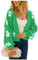 HEYPORK Damen Herbst Winter Warm Bequem Pullover Casual Mode Strickjacke Strickpullover Frauen Strickjacke StraßE Hipster Kurz Gestrickt Blumen Pullover(A Grün, L)