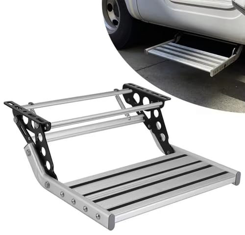 Wohnmobiltrittstufen,manuell klappbares RV Step,einziehbares Aluminiumlegierung Wohnmobiltrittstufen,rutschfeste Oberfläche, superstarke Tragkraft von 200kg,geeignet für Wohnwagen,Wohnmobil,Reisemobil