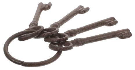 MAGICLULU Cast Iron Keyring Hoop Country Style Keyring Rustic Home Decor Pendant