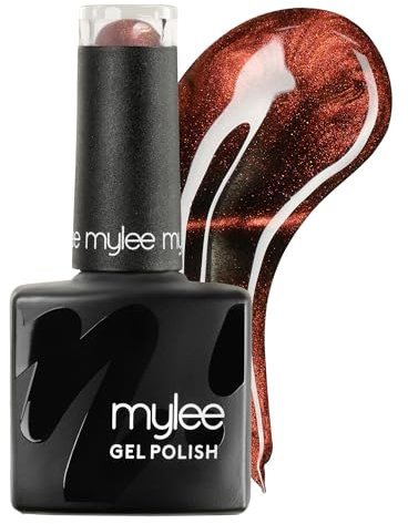 Mylee Cat Eye Gel Nail Polish 8ml [Blood Moon] - Magnetic, Glitter, Holographic, UV/LED Nail Art Manicure Pedicure, Professional, Salon & Home Use, Long Lasting & Easy to Apply, Vegan & Cruelty Free