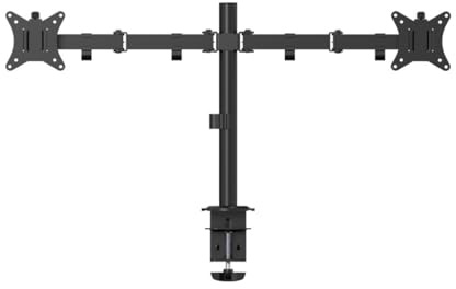 Electriq Dual Monitor Arm | Desk Mount for 17 to 32 Inch Screens | 9 kg Capacity per Display | Adjustable Swivel and Tilt for Comfortable Viewing | Built In Cable Management