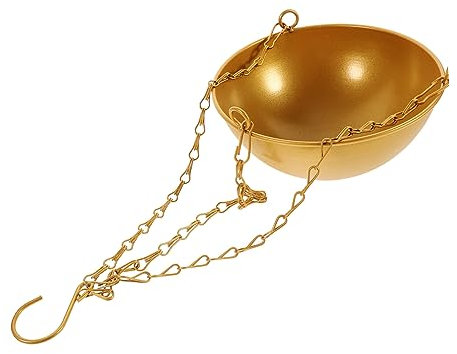 Hängepflanzentopf Gold aus Kunststoff und Eisen Dekorativ Weihnachten Feier