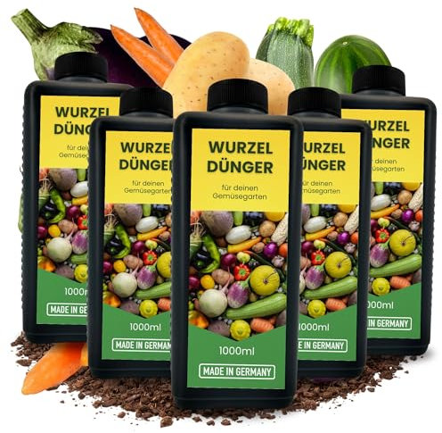TronicXL 5L Wurzel Dünger Konzentrat für Kartoffeln Möhren Lauch Gurken Tomaten Gemüse Universal Flüssigdünger Karotten Salat 5000ml Gemüsedünger Pflanzendünger Garten