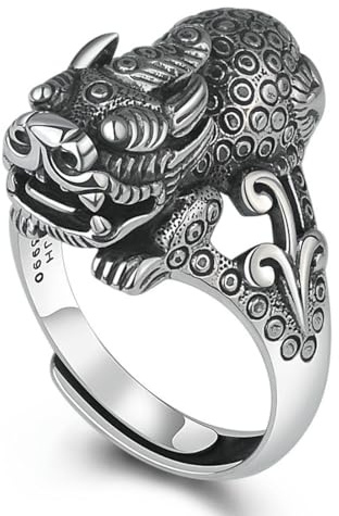 Caiduoduo Retro Pixiu Ringe Männer und Frauen Zeigeringe Öffnung angepasster Ring