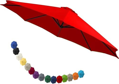 uyeoco Housse de Rechange pour Parasol 200cm 250cm 270cm 300cm Toile Parasol d'extérieur À 6 Baleines Auvent de Rechange pour Parasol de Terrasse Tissu de Polyester(@7,2M 6.5ft/6 ribs)