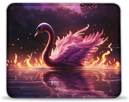 Schwan-Gaming-Mauspad 20x24cm, Mauspad, Schreibtischunterlage für Laptop, Computer, PC, Büro, süßes Design, Schreibtischzubehör