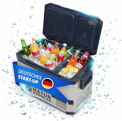 NATURBUMMLER Kompressor Kühlbox VAC-CORE 12V 230V, bis -20°C, App-Steuerung | Vakuum-isolierte Dual-Zonen Gefrierbox, Reisekühlschrank für Camping, Auto, Outdoor & Vanlife