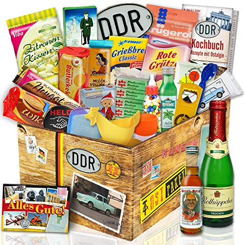 DDR Geschenkidee 24 tlg. mit Ost Spezialitäten/Geschenke Geburtstag Freundin