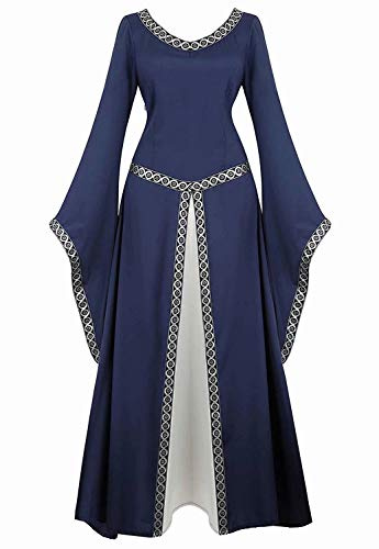 jutrisujo Medieval Dress Renaissance Costume Long Gown Irish Over Deluxe Victorian Vintage Cosplay Women