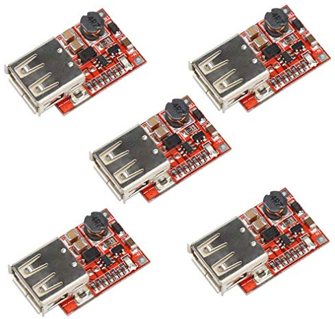 HiLetgo 5 Stück DC-DC USB Buck Step Down Modul 6-24V 12V/24V to 5V 3A USB Charger Modul für Arduino