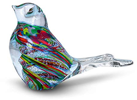 GOCCE DI MURANO Figurine animale en verre de murano, fabrication artisanale en verre soufflé avec reflets intérieurs, idée cadeau presse-papiers pour bonbonnière, fabriquée en Italie (Multicolore)