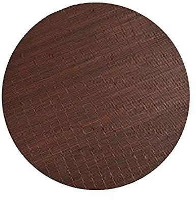 1PCS Round Kitchen Table Placemat Creamy-white Color Finished Placemat for Dining Table Bamboo Placemats Eco Friendly Placemats Heat Insulation Stain-Resistant for Kitchen… (Coffee color)