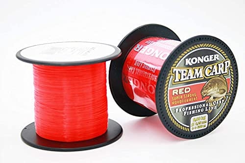 Konger Filo da pesca per carpa Team CARP RED, affondamento rapido 1000 m, 0,30 – 0,40 mm, corda da feeder (0,35 mm)