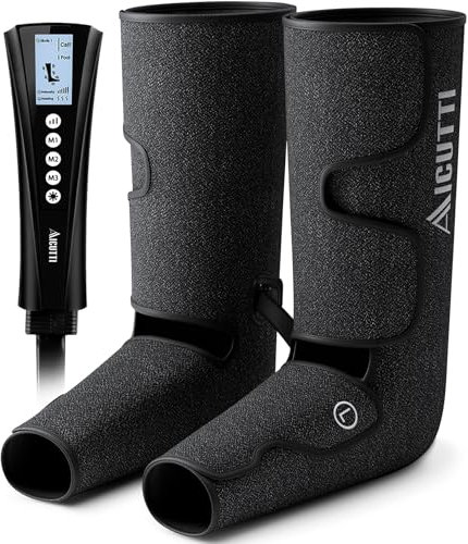 AICUTTI - Foot and Leg Compression Massager with Heat, Improve Circulation, Relaxes Muscles, Relieves Fatigue and Pain, for Feet and Legs, Edema and Varicose Veins