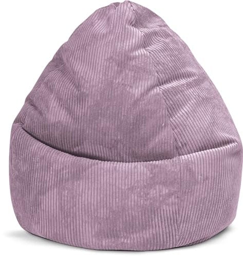 Sitting Point by Magma BeanBag Shara XXL Sitzsack aus Flauschcord - 80x130cm, Hülle waschbar, lila, Oeko-TEX®-Zertifiziert