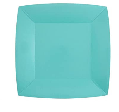 Santex mariage Générique - 10 Assiettes Carton Bio CARRÉES 23CM Bleu Ciel