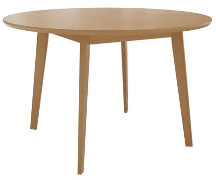 Mirjan24 Esszimmertisch Secande, Runder Tisch für Küche, Esstisch, Kaffeetisch, Modern Küchentisch, Buchenholz (Natur, Modell Ø 120 cm)