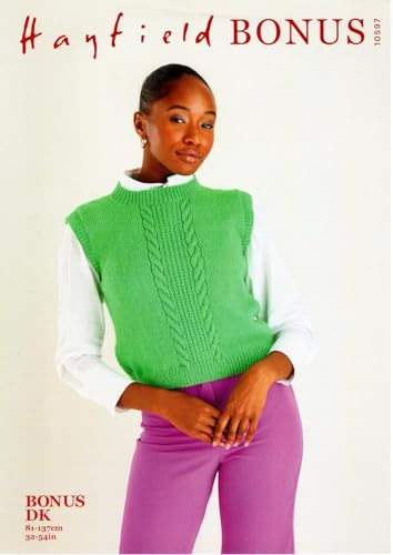 Hayfield Bonus Double Knit Knitting Pattern - 10597 Vest/Tabbard