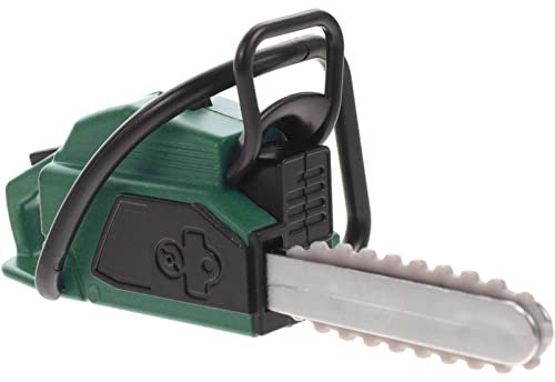 NUOBESTY Realistic Mini Garden Chainsaw Statue Boys and Girls Toy Chainsaw Miniature House Accessory