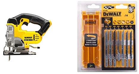 DeWalt Akku-Stichsäge, DCS331N-XJ & XPC Holzstichsägeblätter-Set (HCS, 14-tlgs., mit DT2209 x3, DT2205 x3, DT2213 x3, DT2216 x2, DT2218, DT2217, DT2220) DT2298