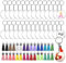120 Stück Acryl Schlüsselanhänger Rohlinge Set, Runde Mehrfarige Troddel DIY Schlüsselanhänger mit 30 Acrylanhäger Rohling 30 Bunt Quasten Anhänger mit 30 Kette und 30 Biegeringe, für DIY Projekte